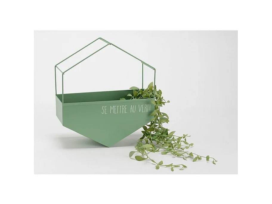 Cache-pot en métal hexagonal Se mettre au vert