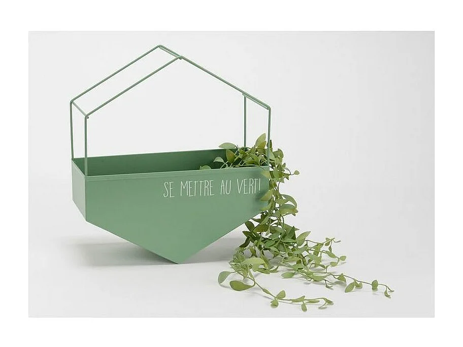 Cache-pot en métal hexagonal Se mettre au vert