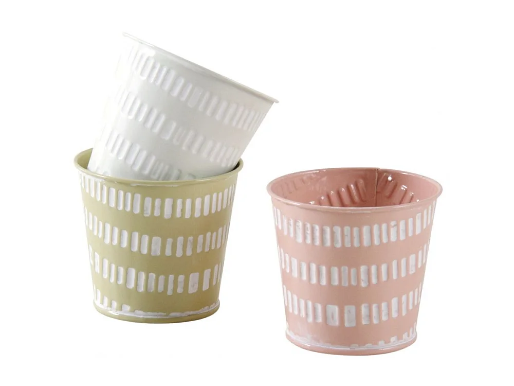 Mini cache-pot rond pastel (Lot de 3)