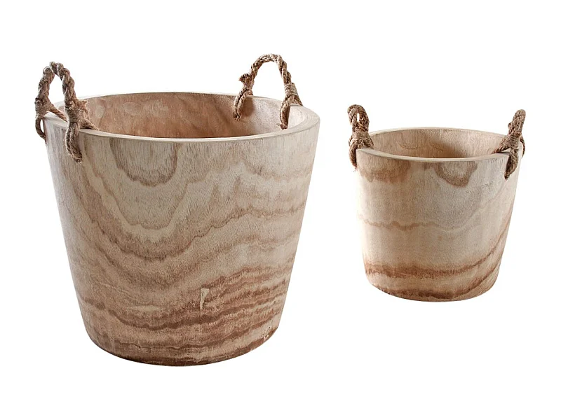Cache-pots en paulownia (Lot de 2)