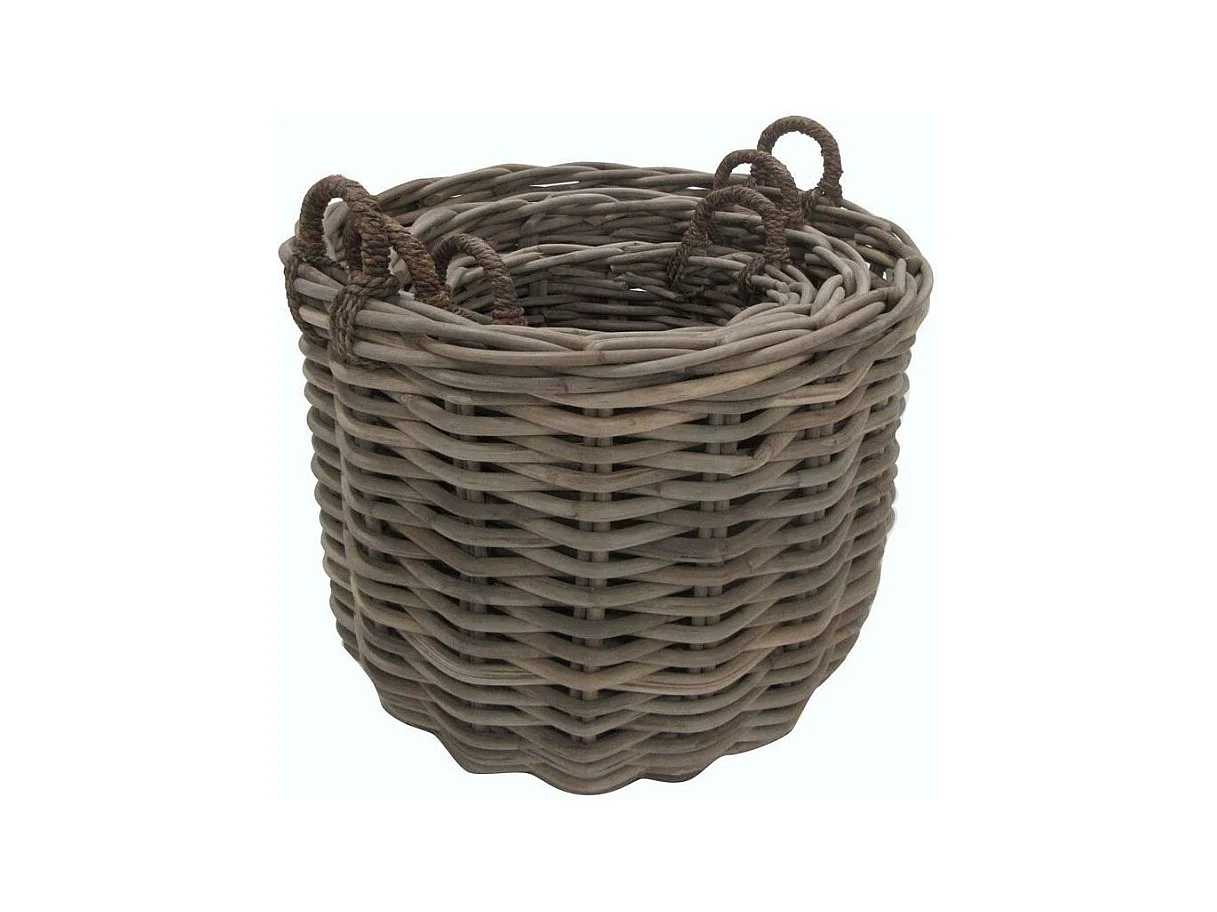 Cache-pot ronds en poelet gris (Lot de 3)