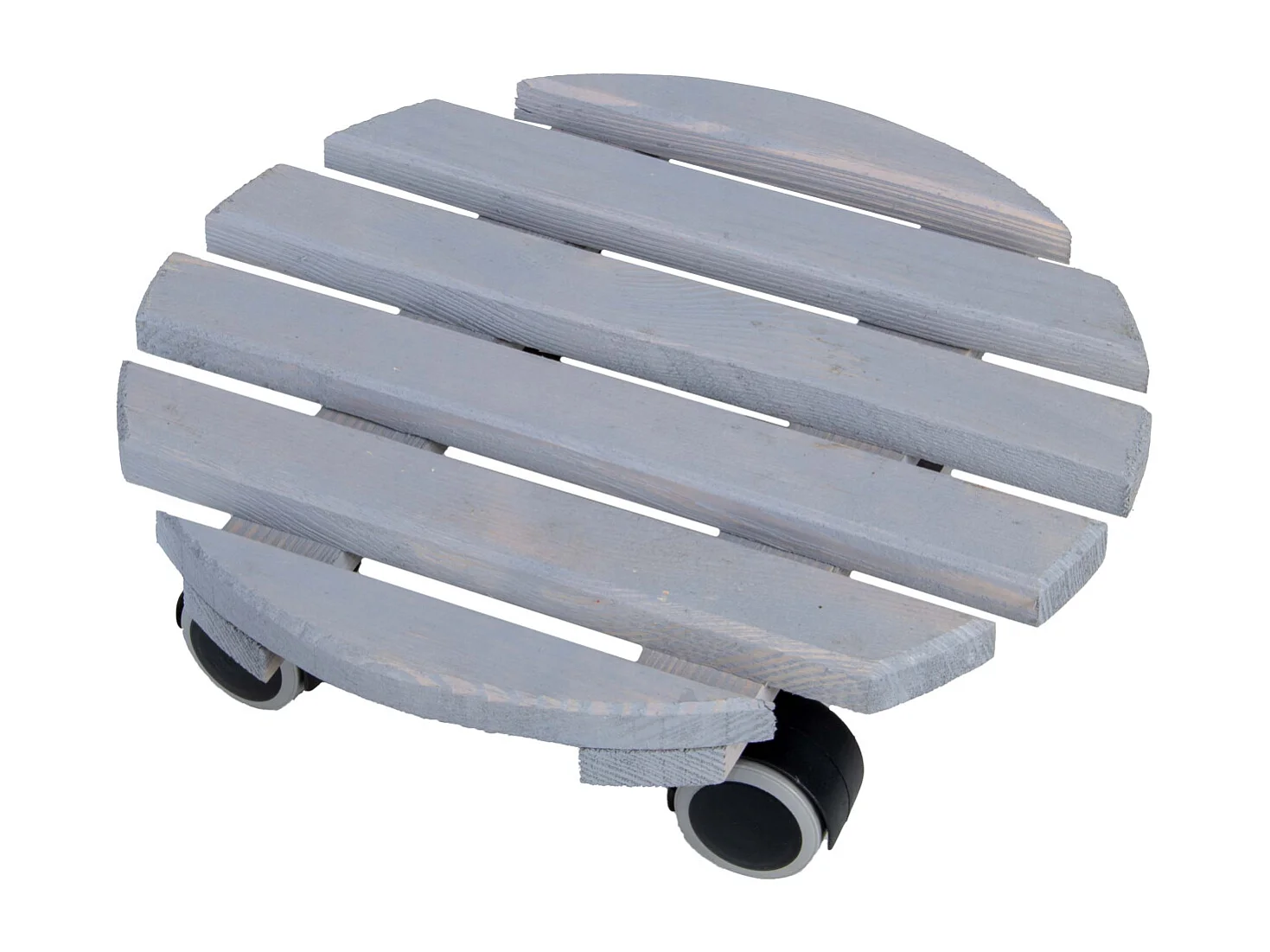 Supporto rotante in legno per piante da interno rotondo - Grigio