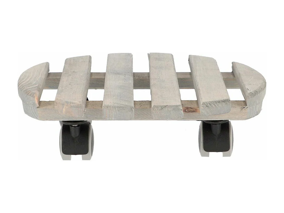 Supporto rotante in legno per piante da interno rotondo - Grigio