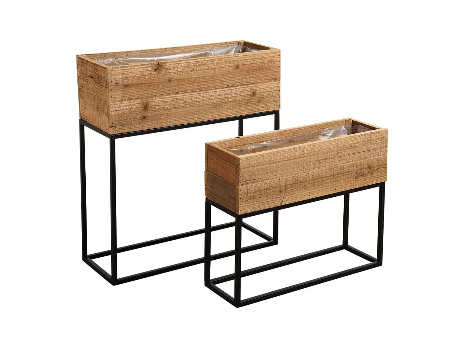 Jardinières hautes en bois recyclé Lofty (Lot de 2)