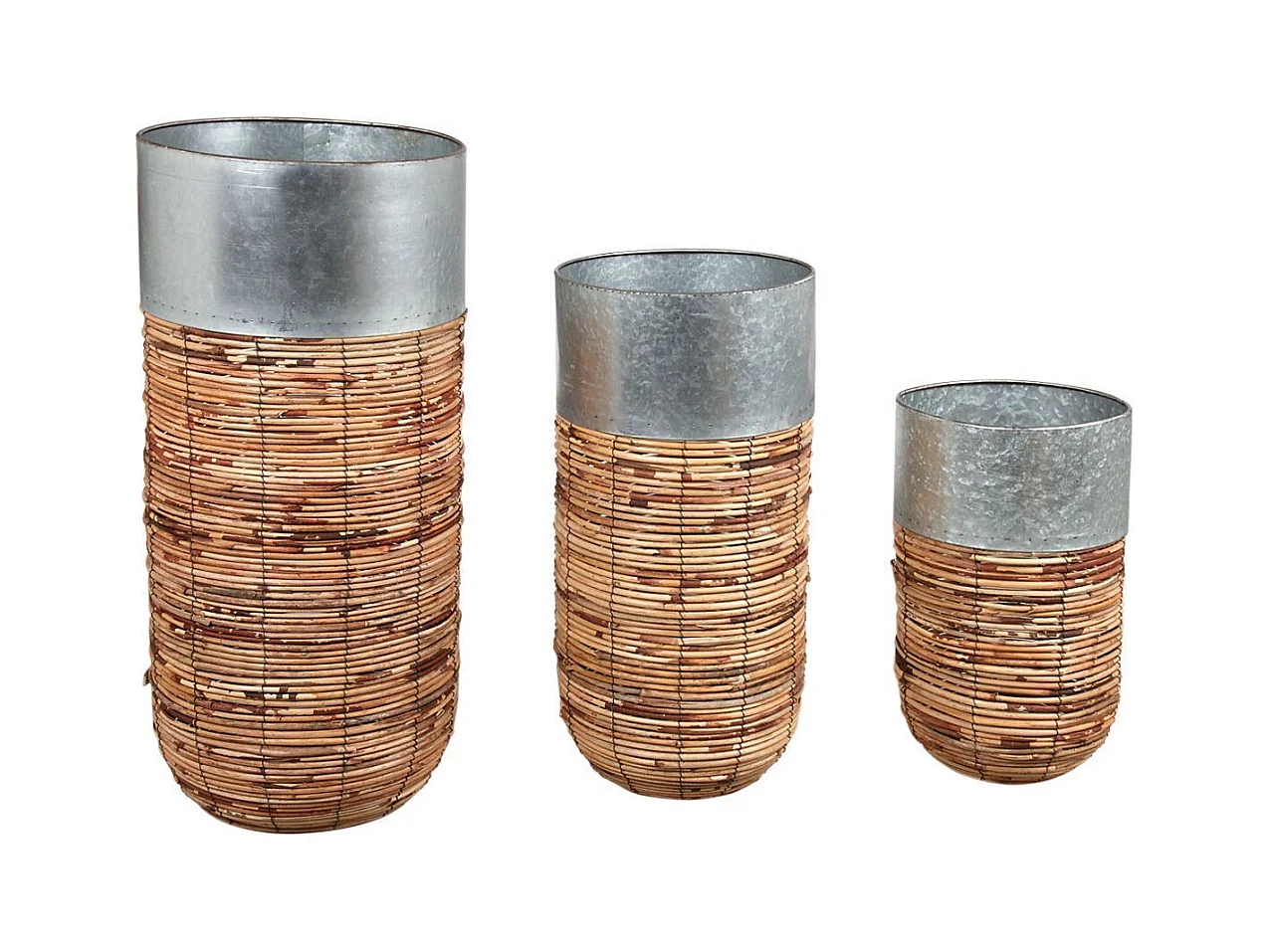 Cache-pots haut en rotin Paolo (Lot de 3)