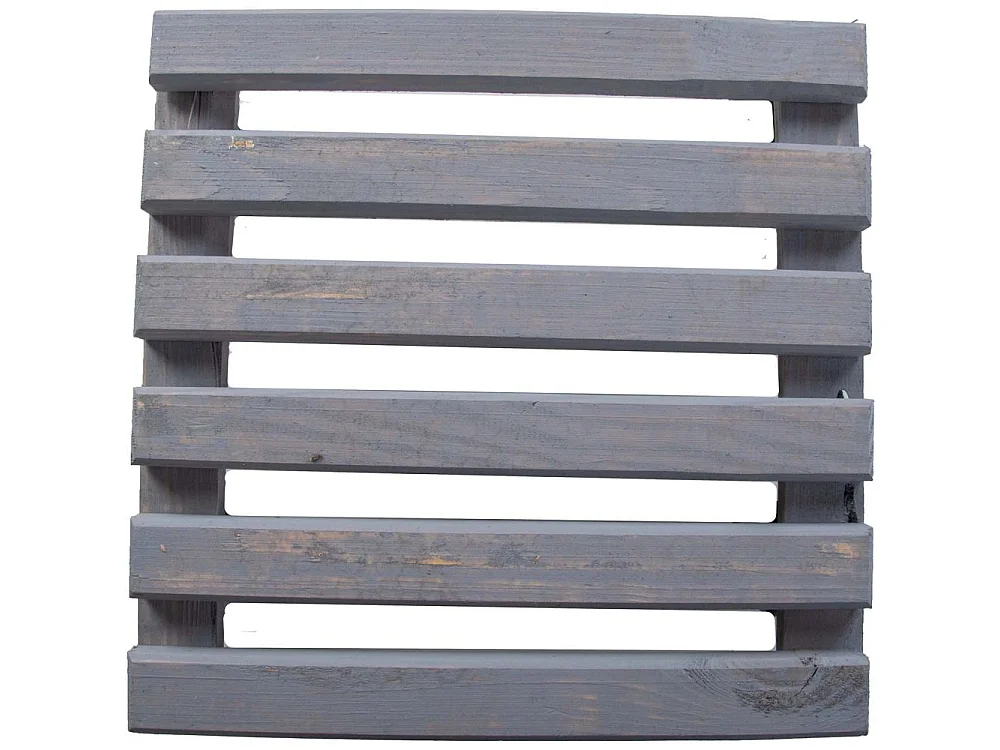 Support à roulettes en bois pour plantes d'intérieur Carré - Gris