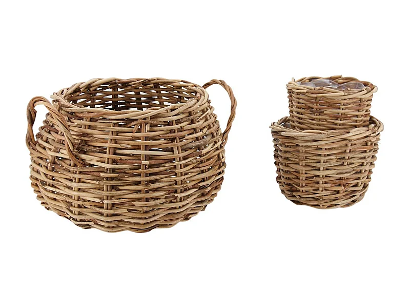 Cache-pots assortis en rotin (Lot de 3)