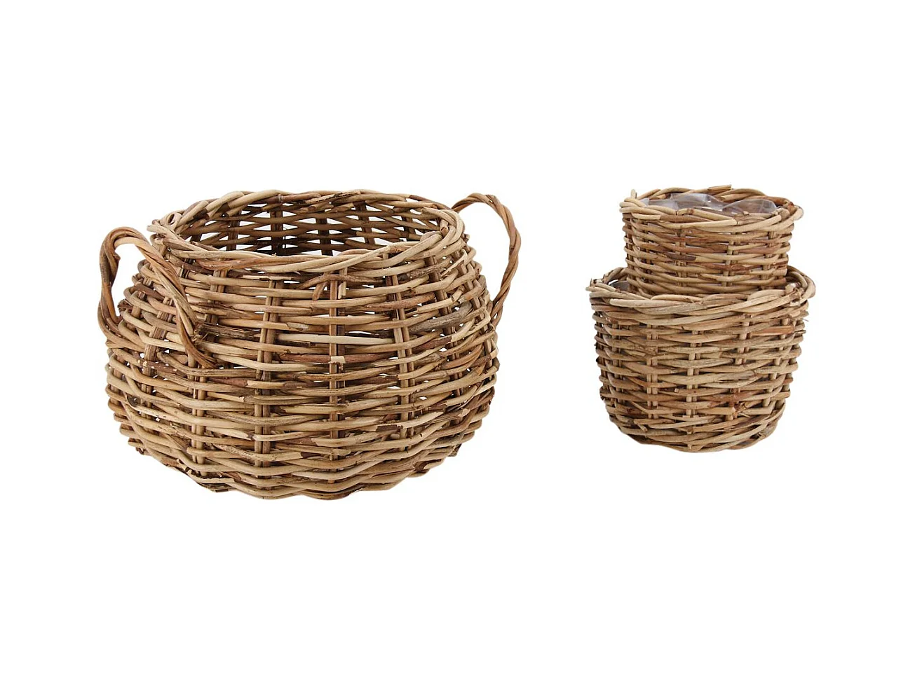 Cache-pots assortis en rotin (Lot de 3)