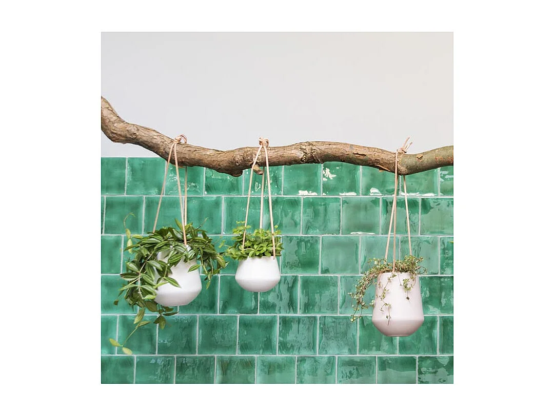 Support à plantes en céramique Skittle medium Blanc