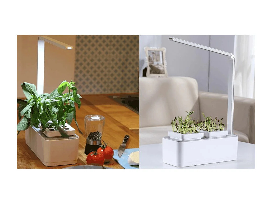 Jardinière avec lampe led intégrée Mini potager + engrais 1000 ml