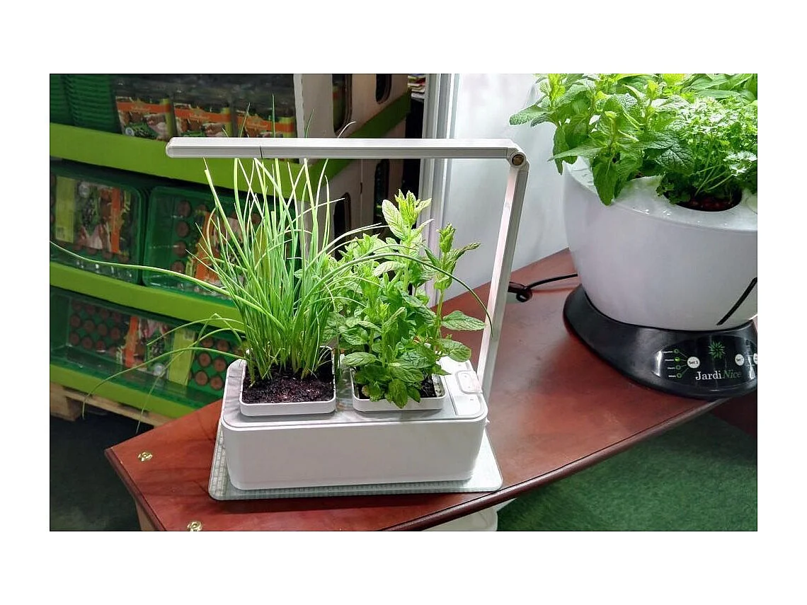 Jardinière avec lampe led intégrée Mini potager + engrais 1000 ml