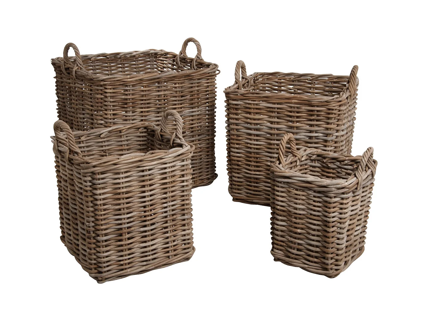 Cache-pots carrés en poelet (Lot de 4)