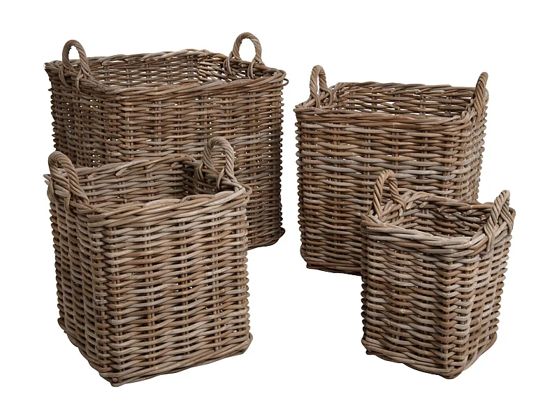 Cache-pots carrés en poelet (Lot de 4)