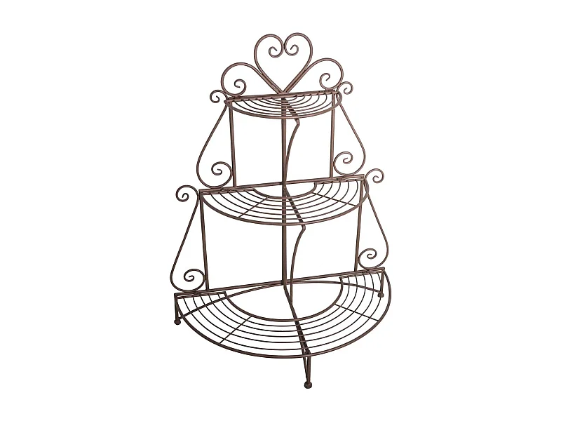 Support à plantes en fer 3 niveaux Arabesque