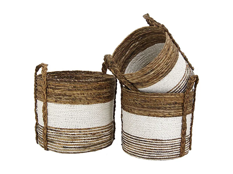 Cache-pots en raphia (Lot de 3) Naturel