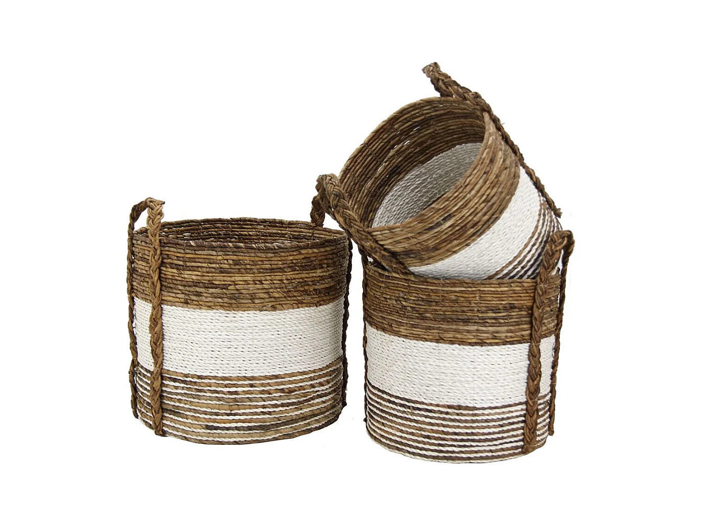 Cache-pots en raphia (Lot de 3) Naturel