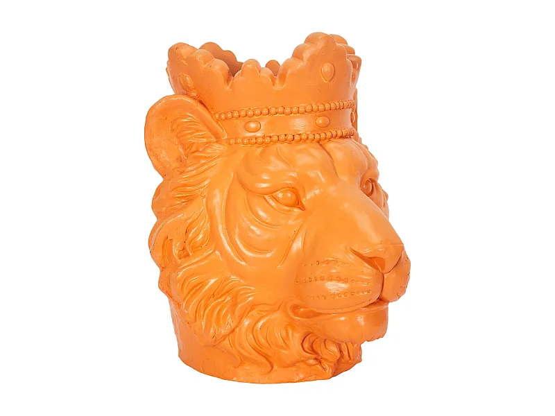 Porte Plante Lion Magnesia Orange H35cm Orange