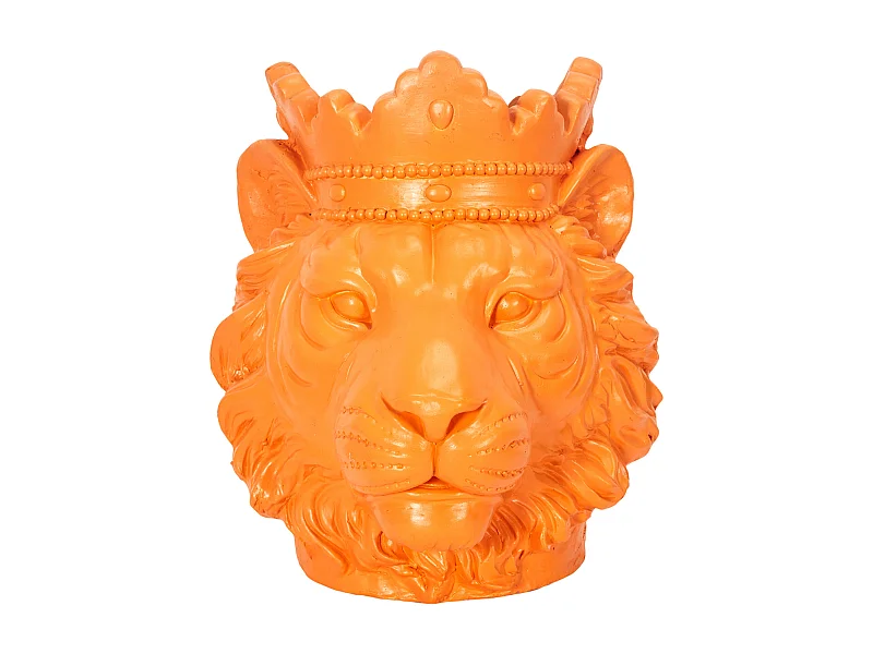Porte Plante Lion Magnesia Orange H35cm Orange