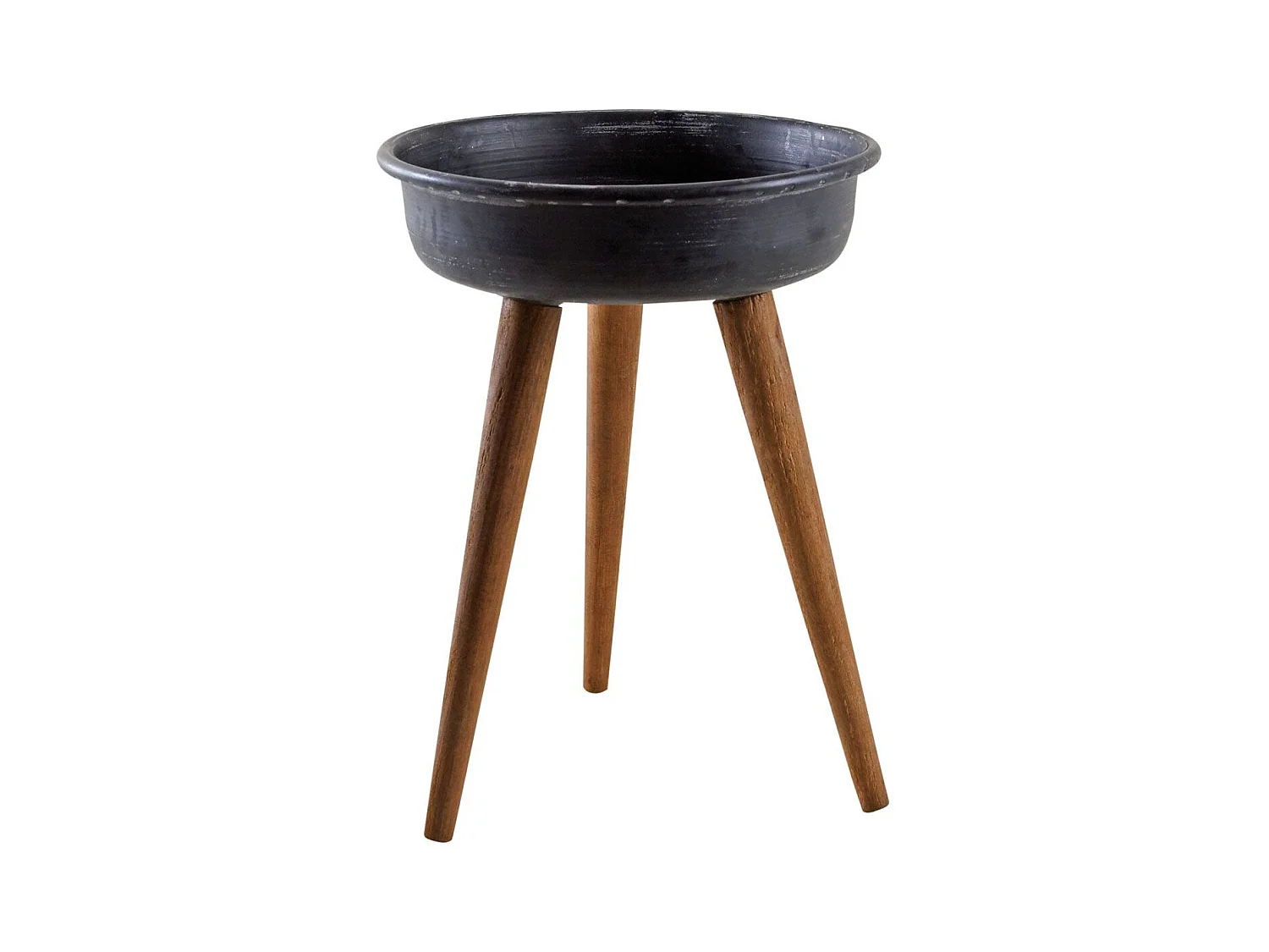 Porte pot en métal et bois