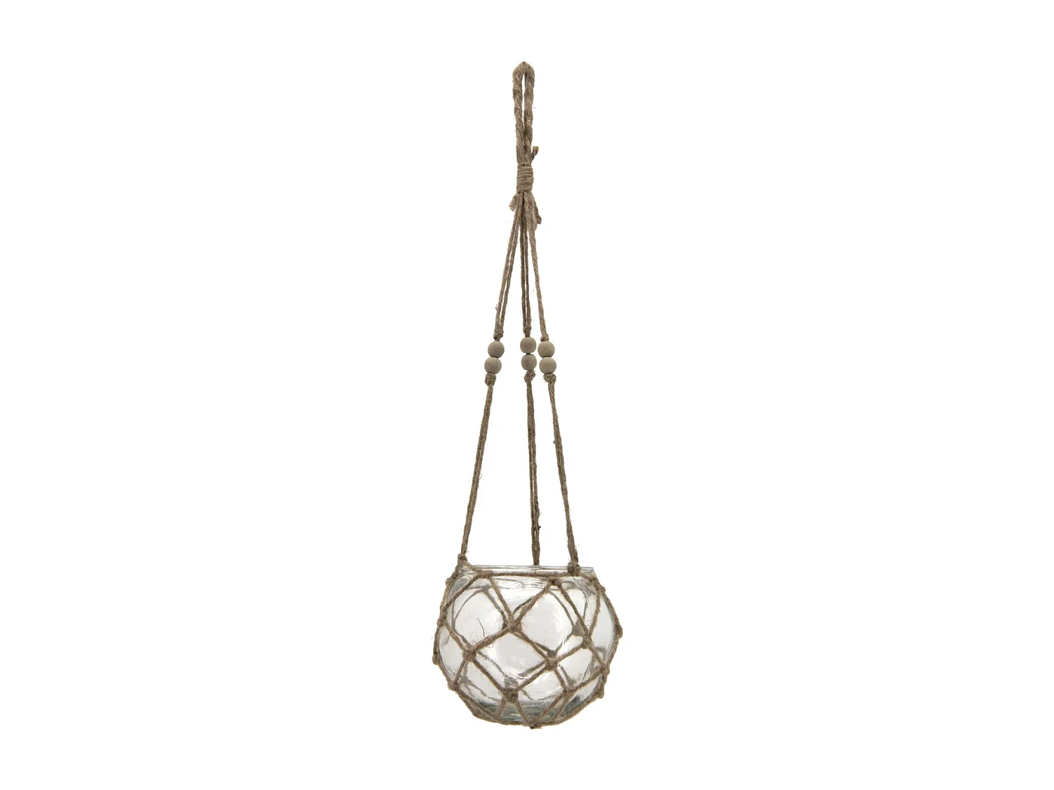 Macramé en verre et corde