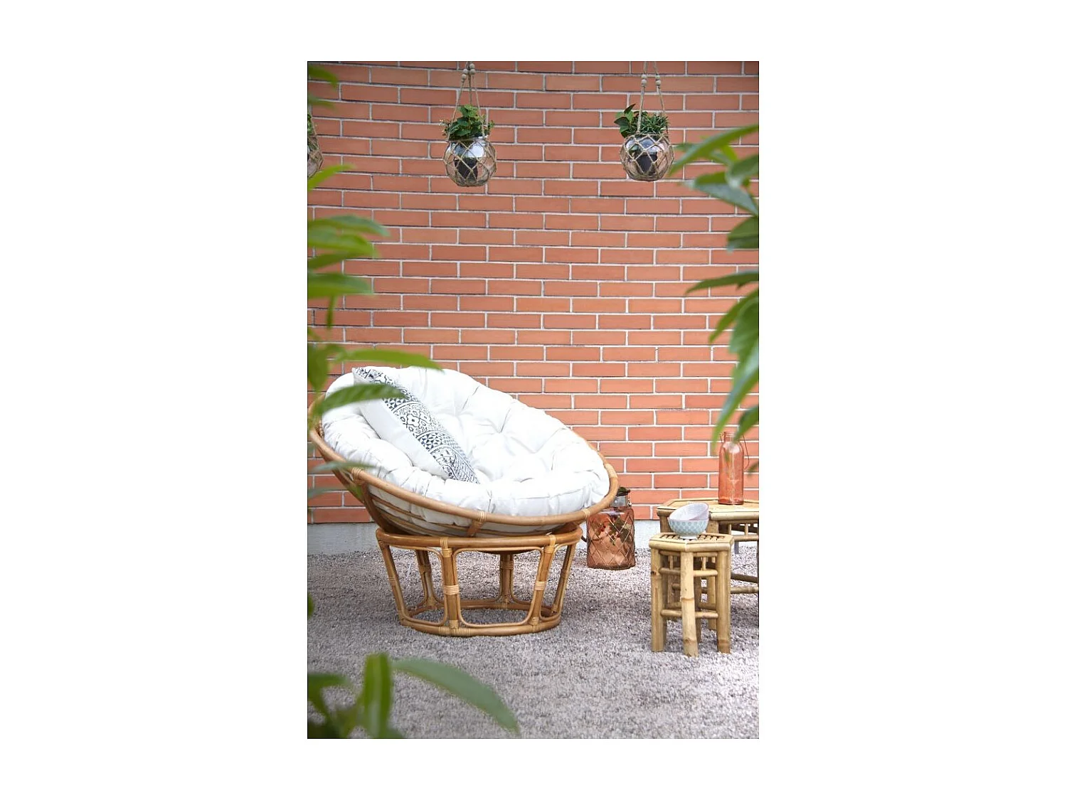 Macramé en verre et corde