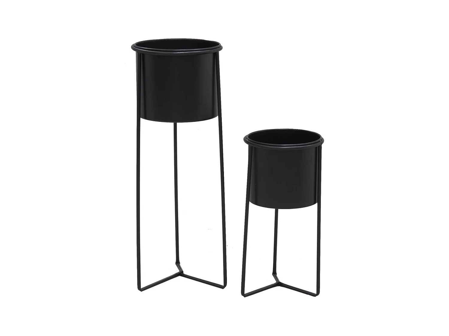 Cache-pots en métal noir (Lot de 2)