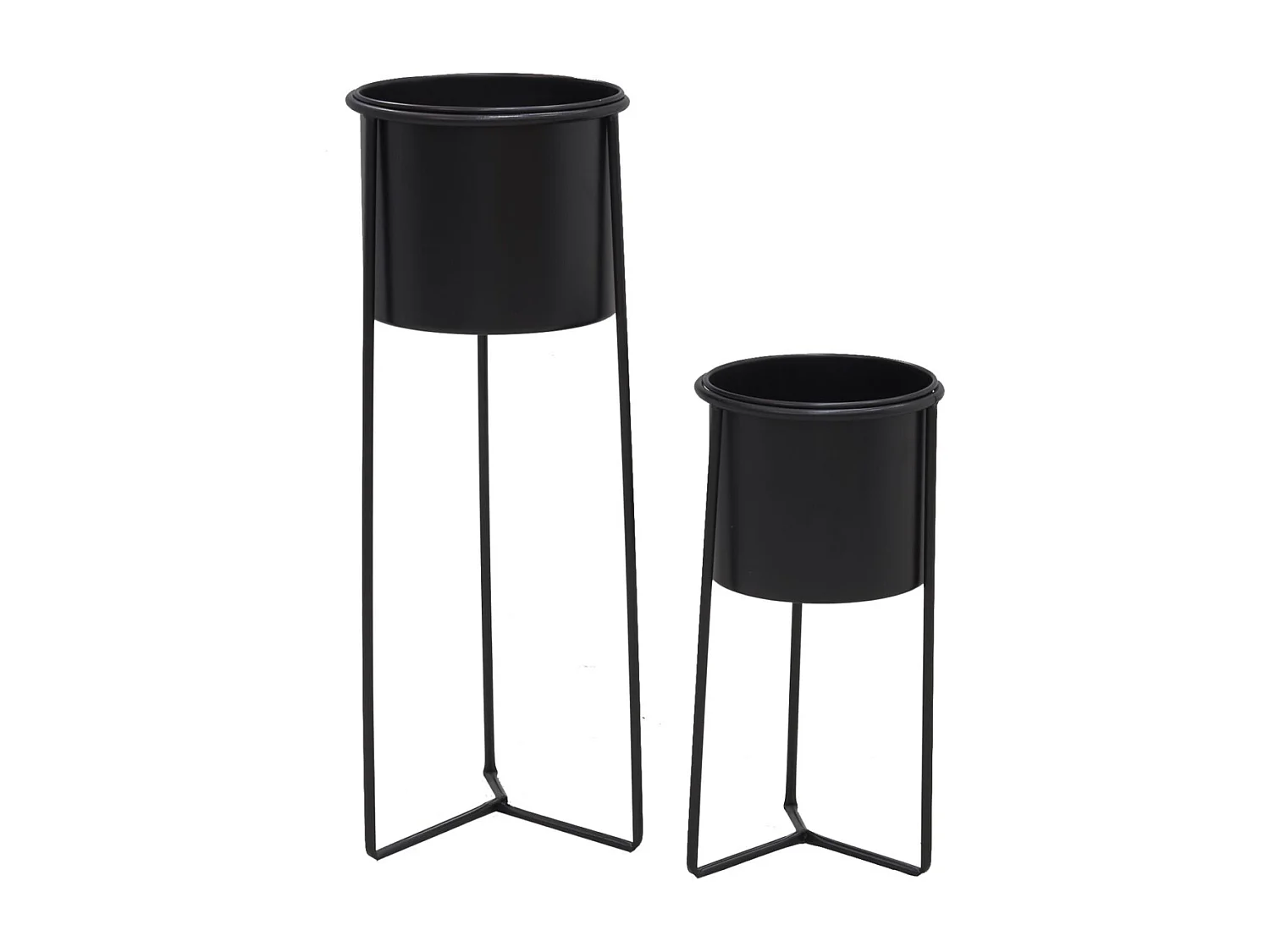 Cache-pots en métal noir (Lot de 2)