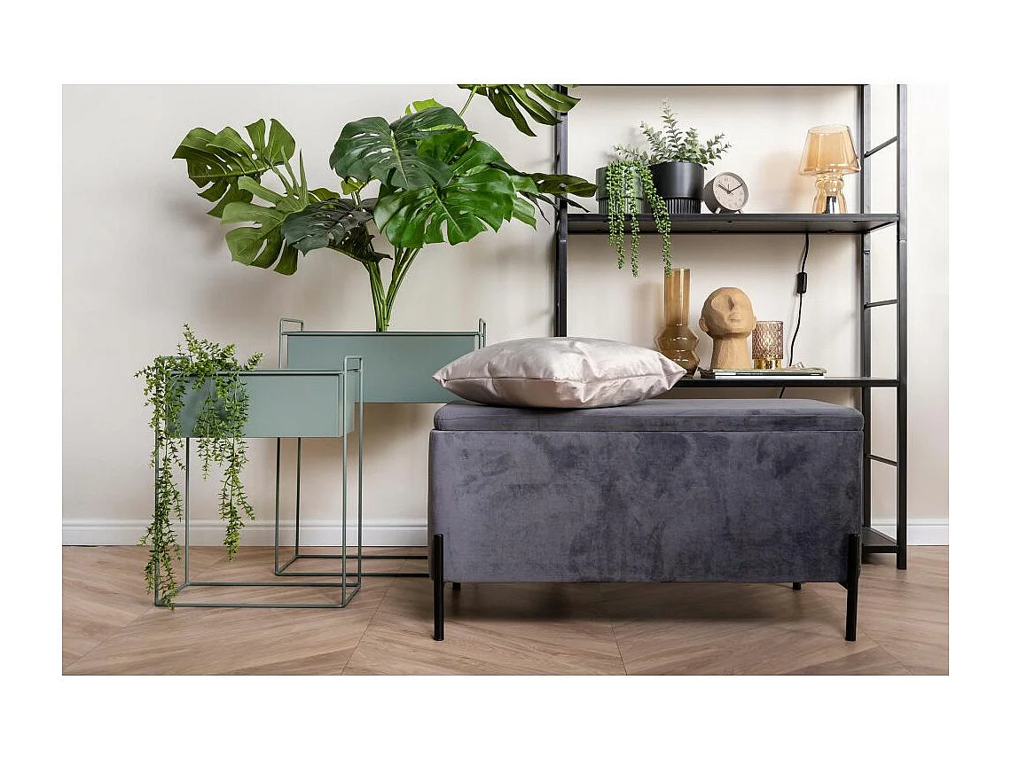 Set aus 2 rechteckigen Pflanzenhaltern aus Metall Essence