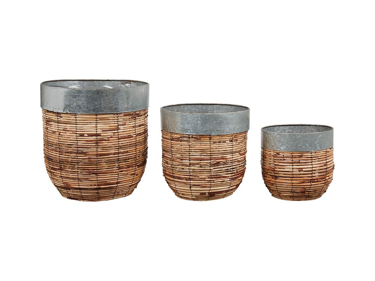 Cache-pots en rotin Paolo (Lot de 3)