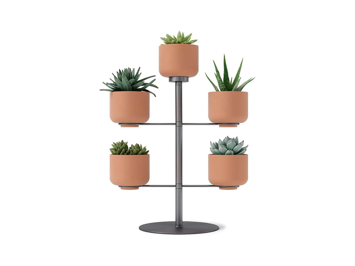 Support à plantes avec 5 pots Terrapotta