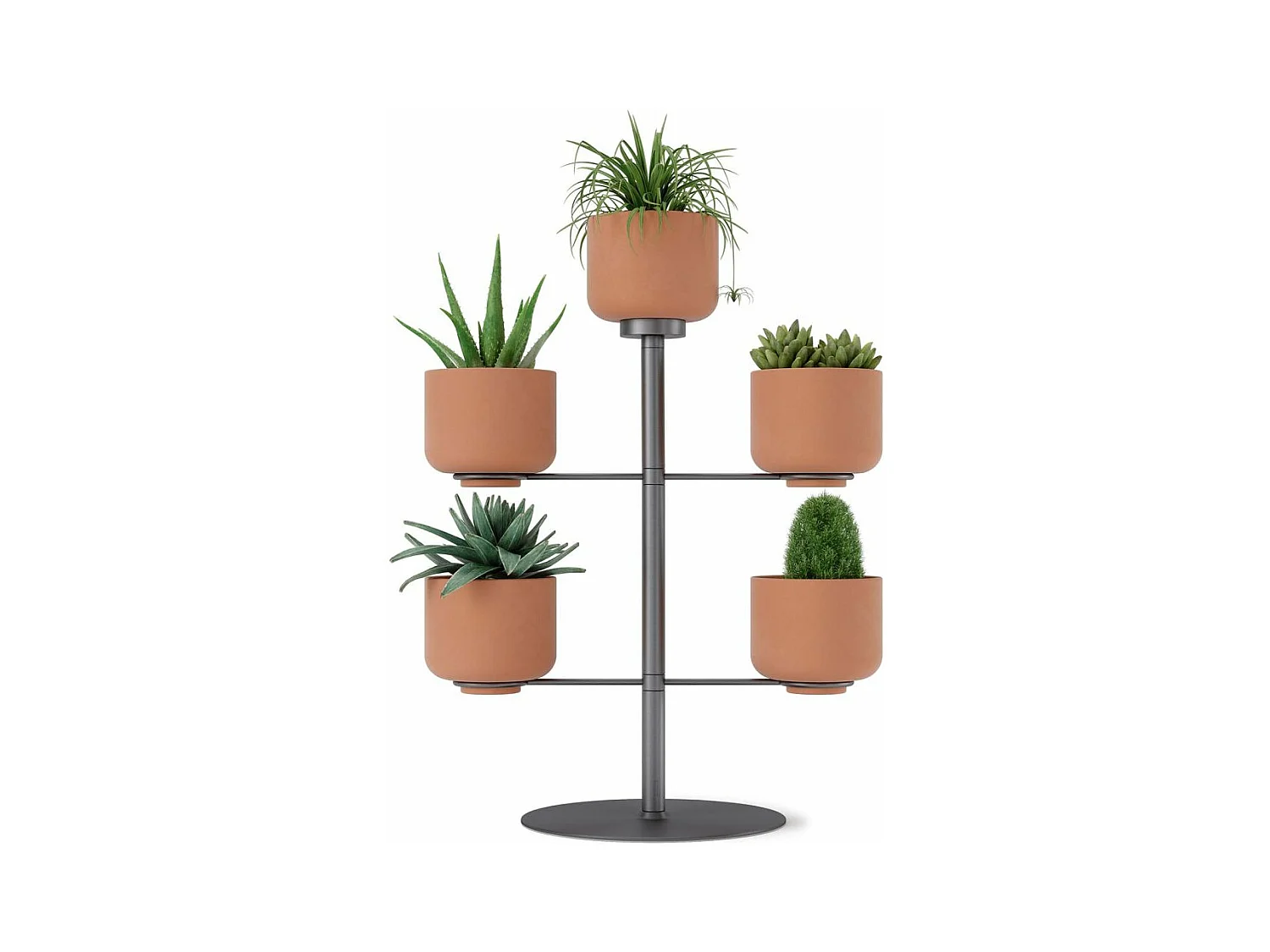 Support à plantes avec 5 pots Terrapotta