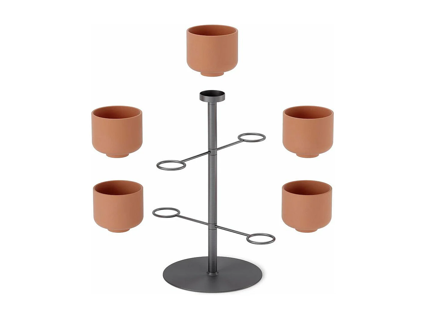 Support à plantes avec 5 pots Terrapotta