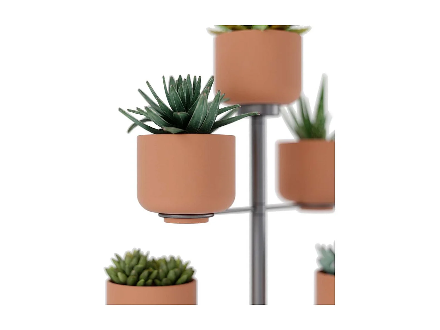 Supporto per piante con 5 vasi in terracotta