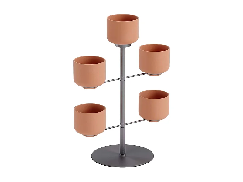 Support à plantes avec 5 pots Terrapotta