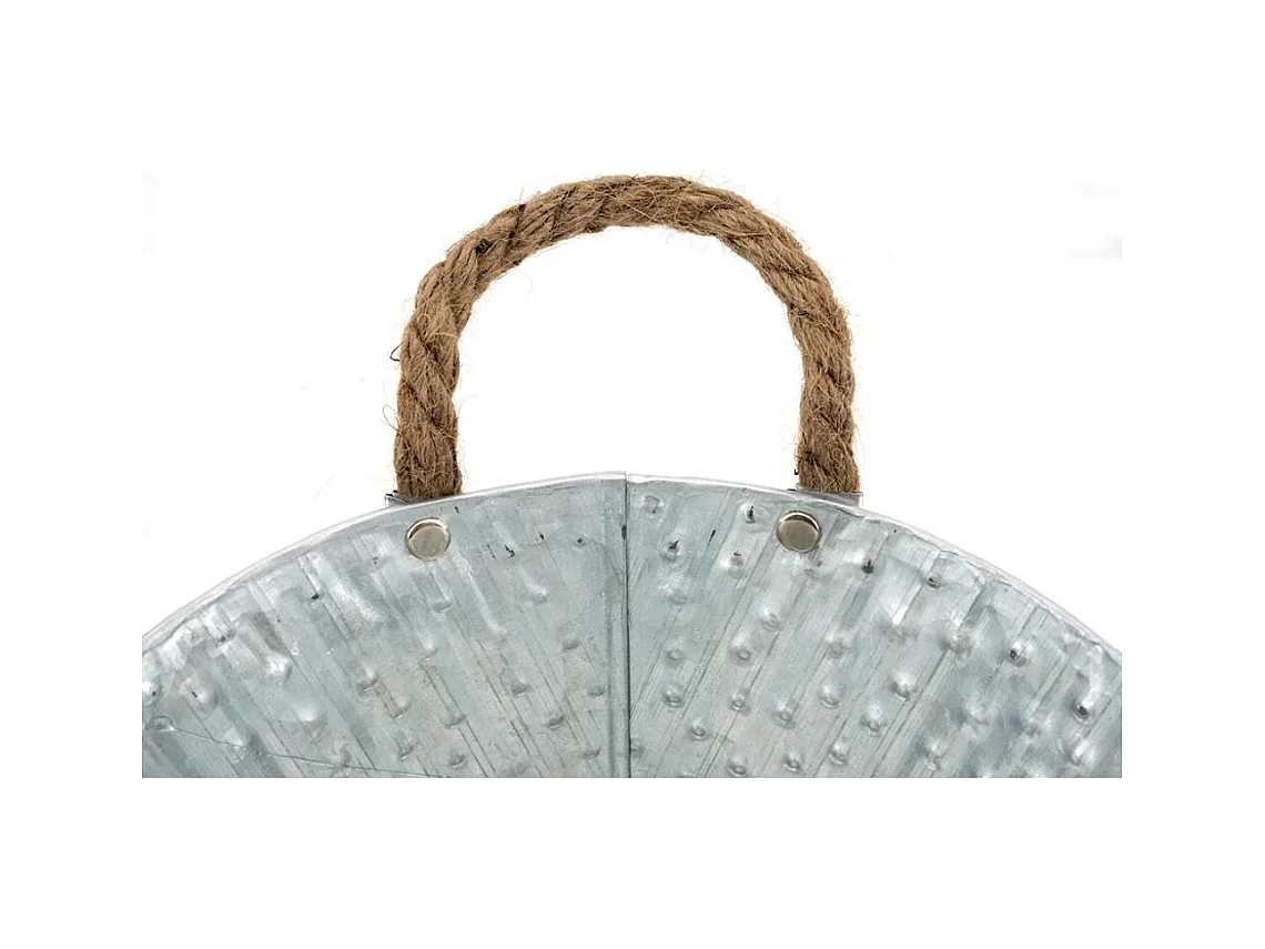 Corbeille métal à pois blanc avec anses