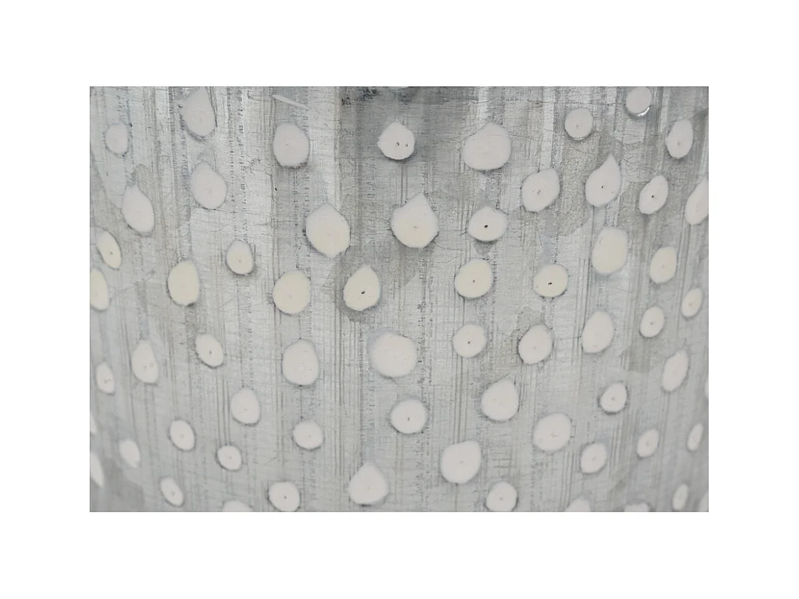 Corbeille métal à pois blanc avec anses