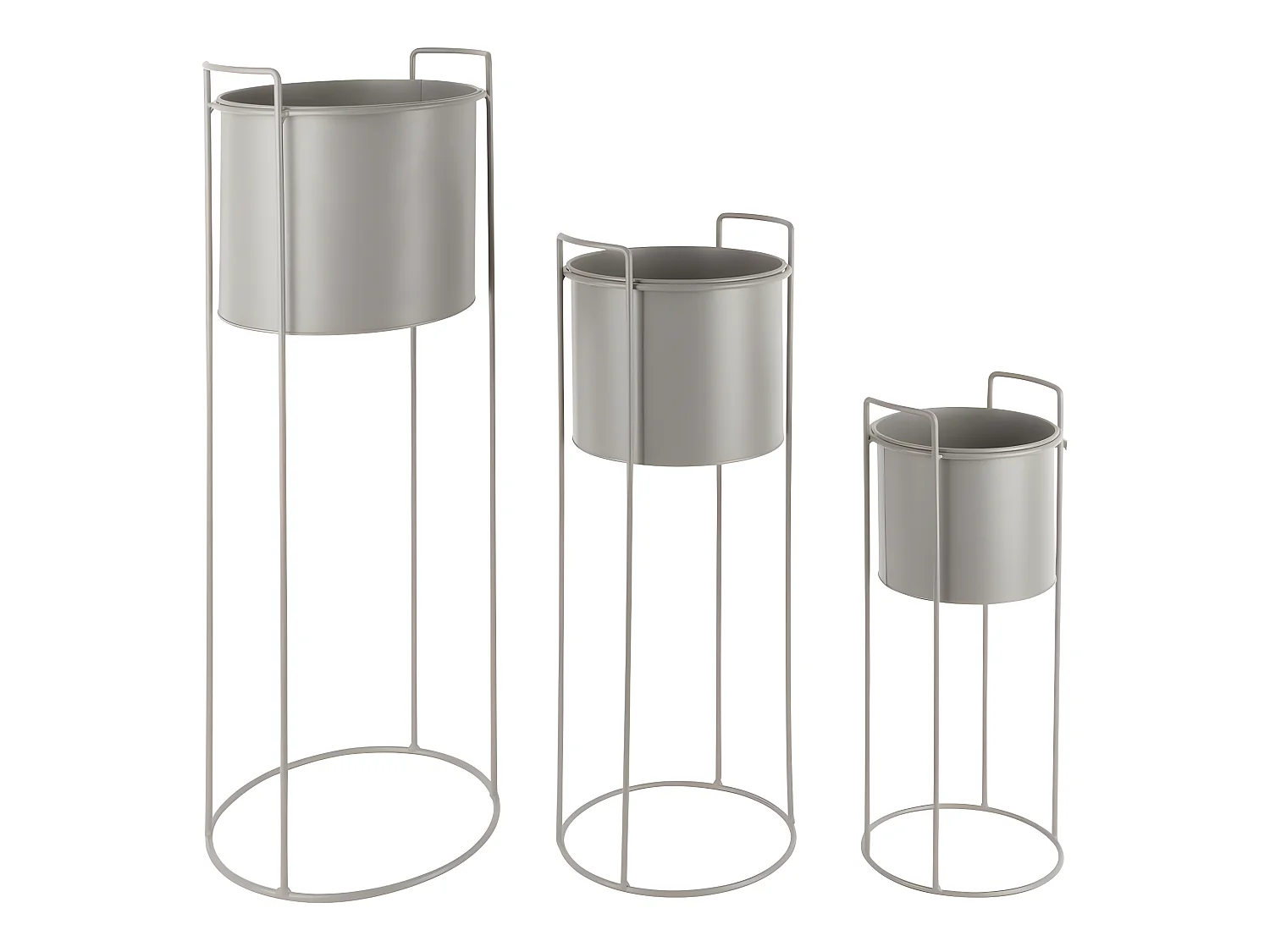 Set de 3 supports à plantes ronds en métal Essence