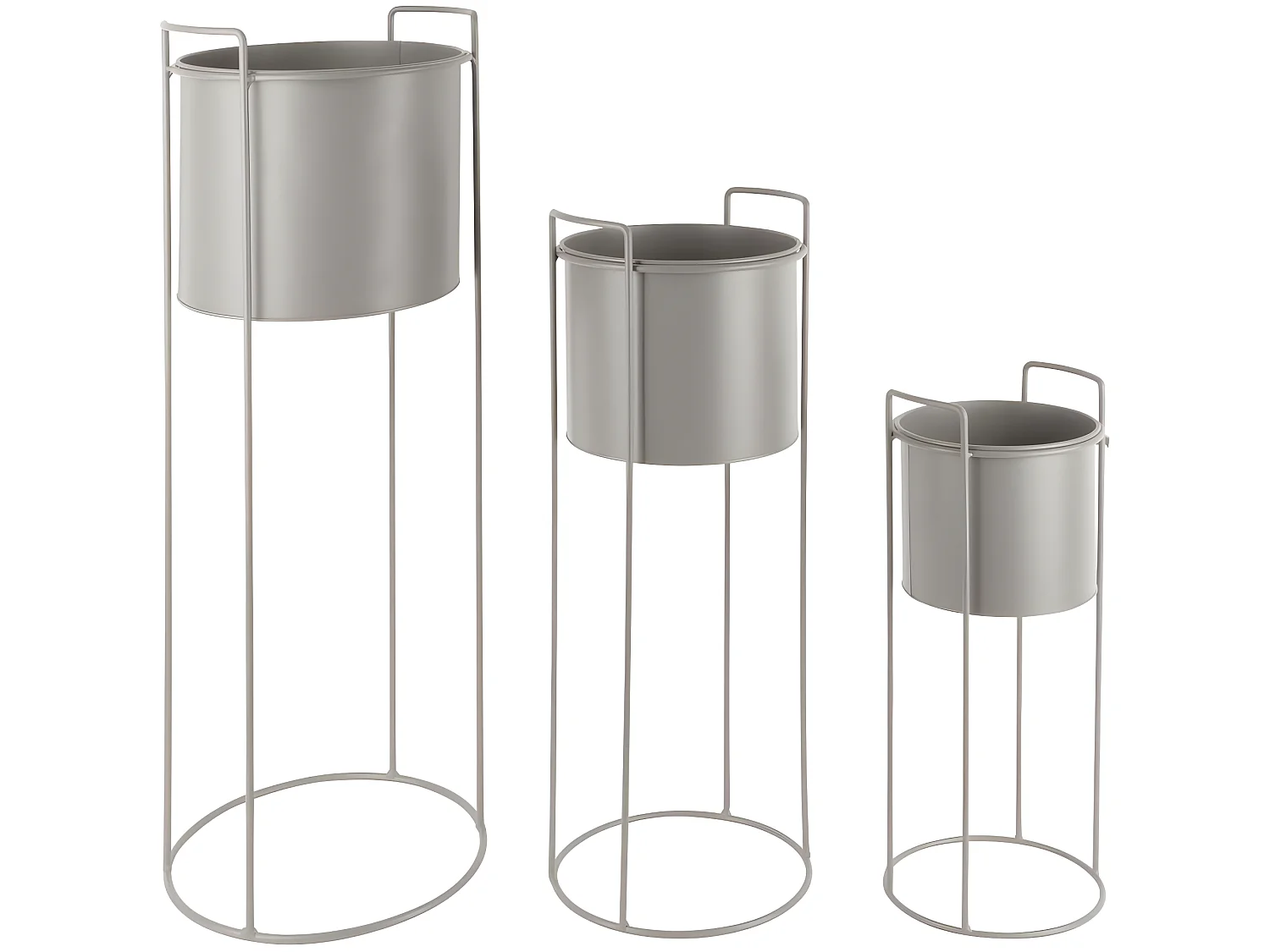 Set de 3 supports à plantes ronds en métal Essence