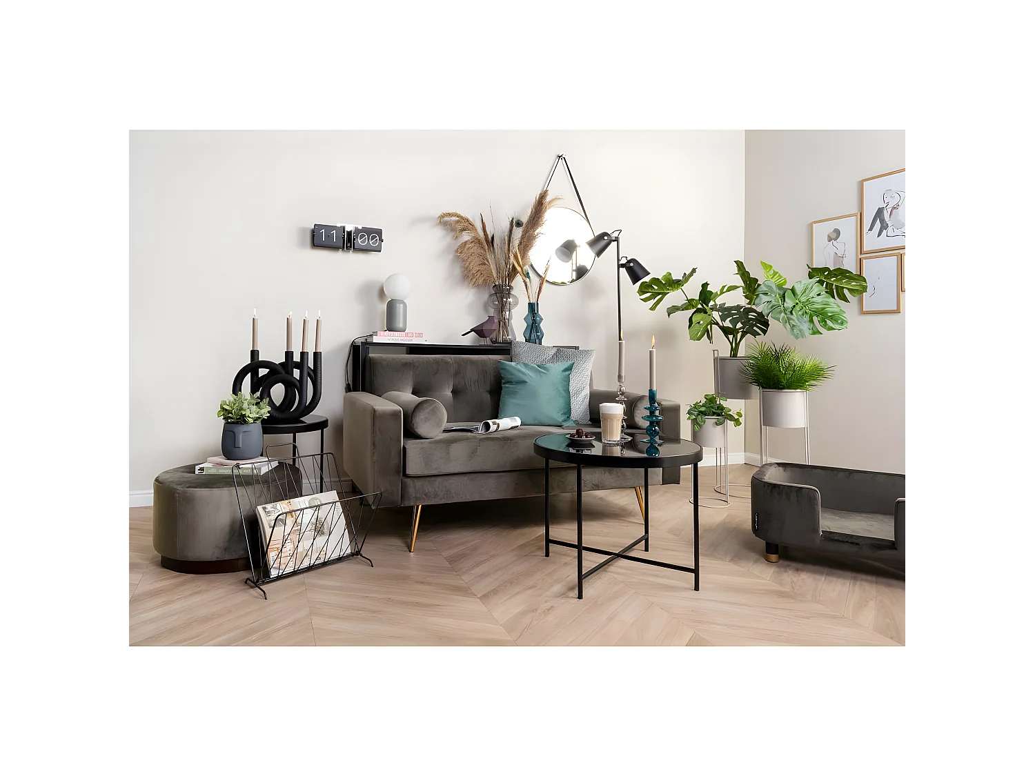 Set de 3 supports à plantes ronds en métal Essence