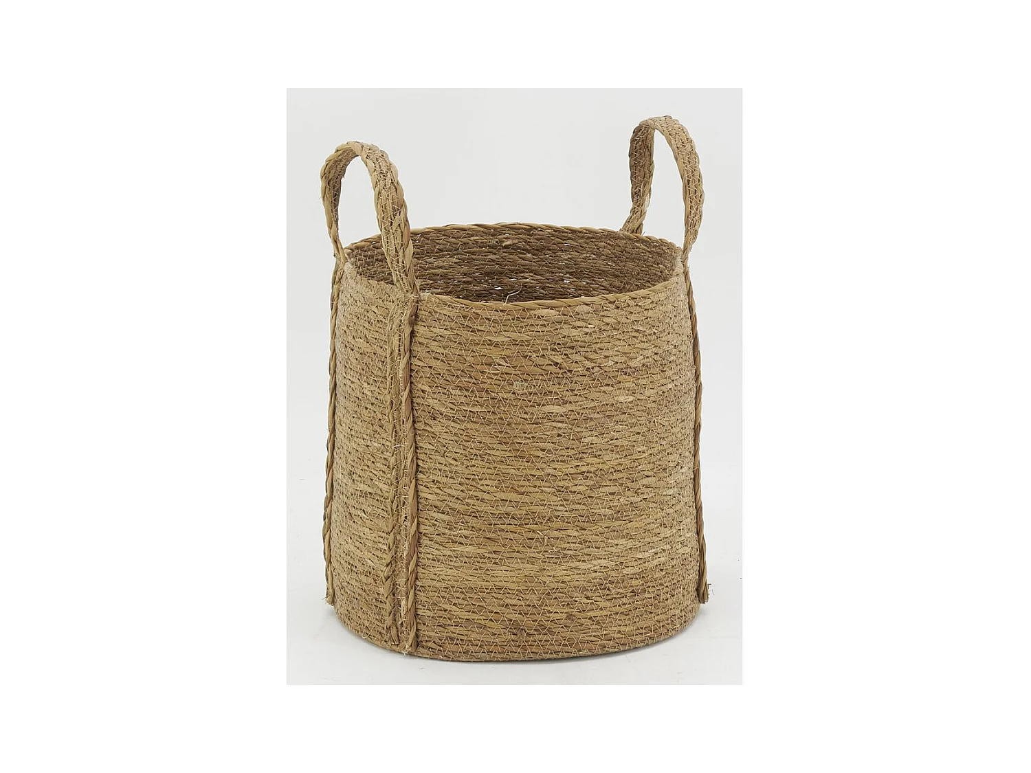 Cache-pots en jonc naturel avec anses (Lot de 3)