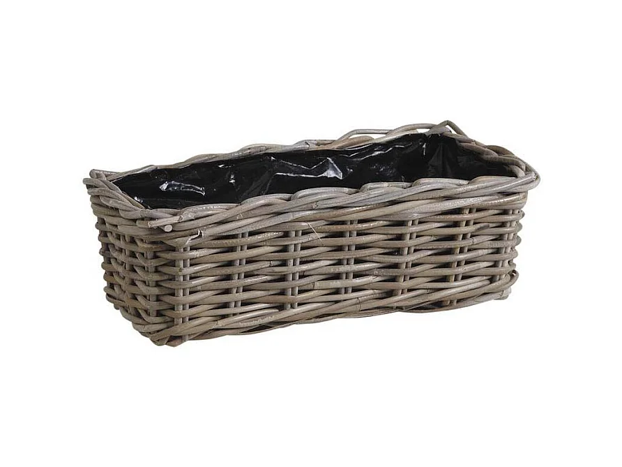 Jardinière rectangulaire en poelet gris