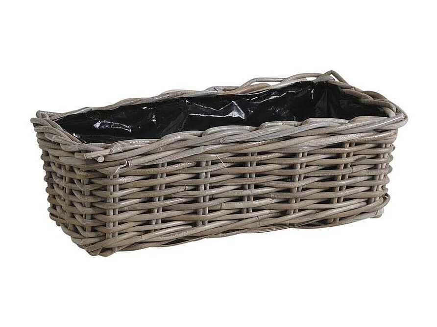 Jardinera rectangular de pellets grises