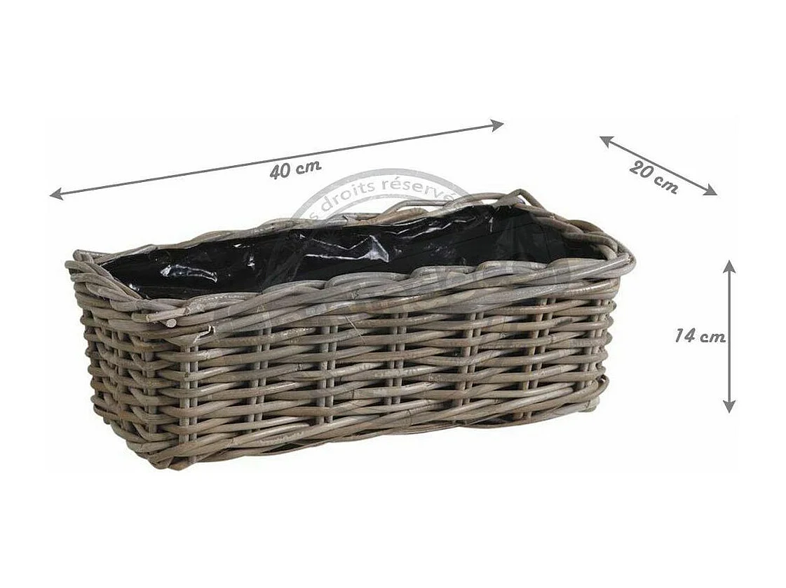 Jardinera rectangular de pellets grises