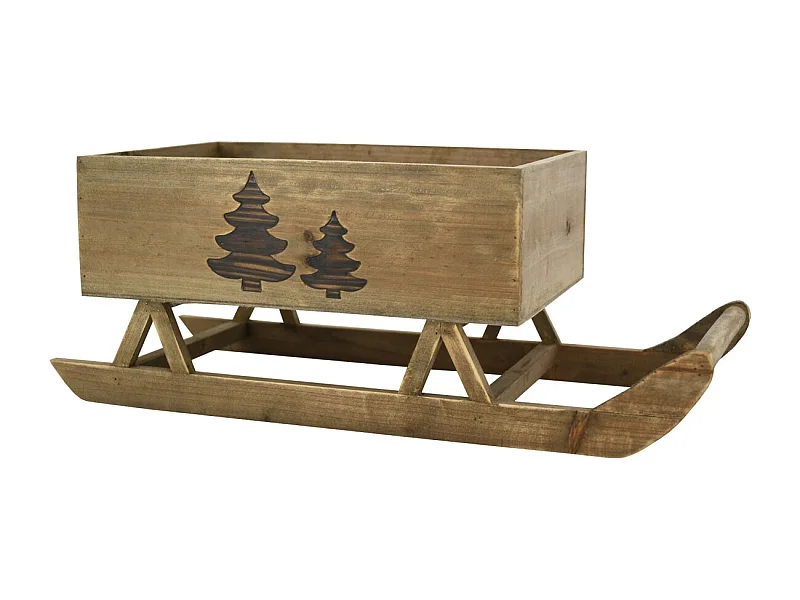 Luge en bois teinté Sapin