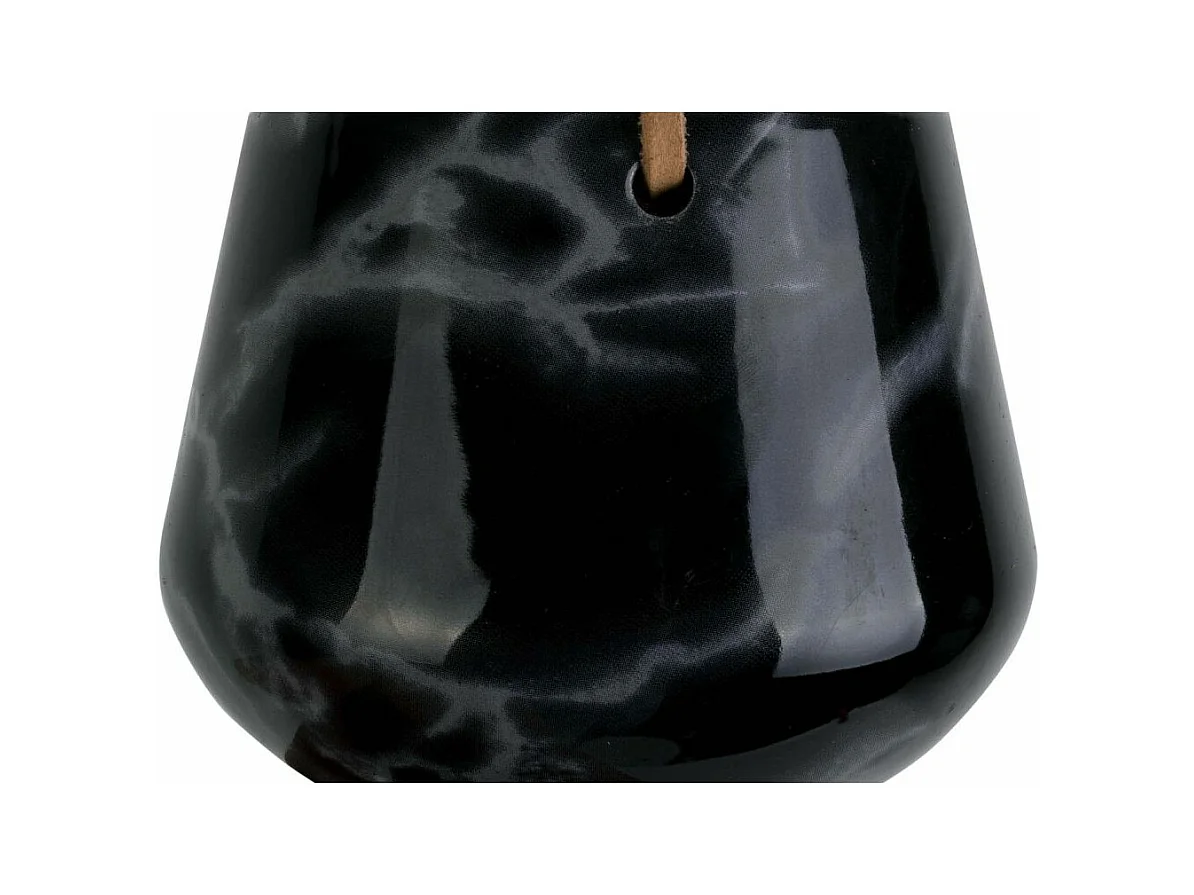Jardinière suspendue en céramique marbrée 12 x 9.5 cm Noir