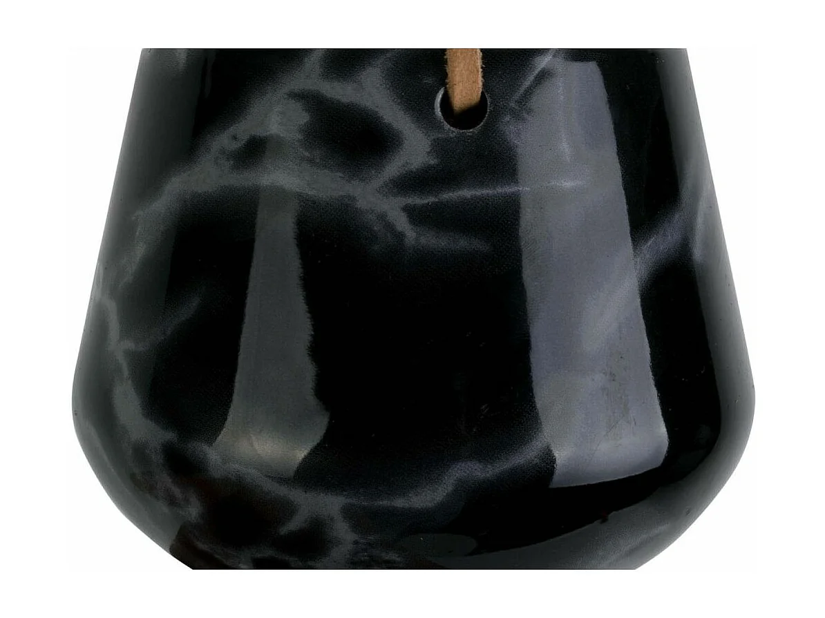 Jardinière suspendue en céramique marbrée 12 x 9.5 cm Noir