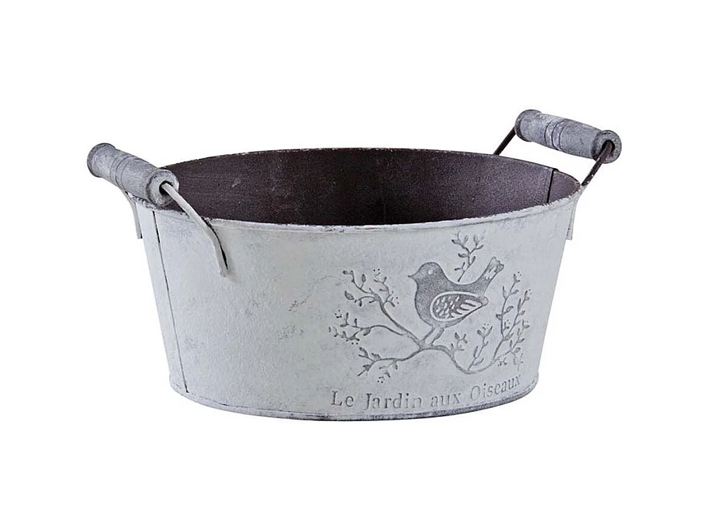 Corbeille ronde en métal Le jardin aux oiseaux