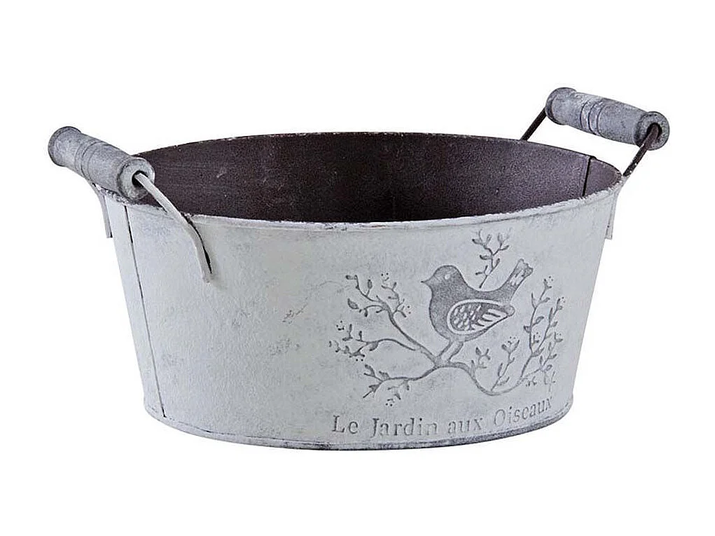 Runder Metallkorb "Le Jardin aux oiseaux"