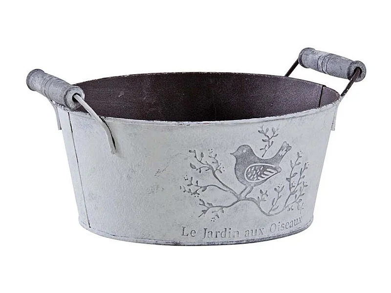 Corbeille ronde en métal Le jardin aux oiseaux