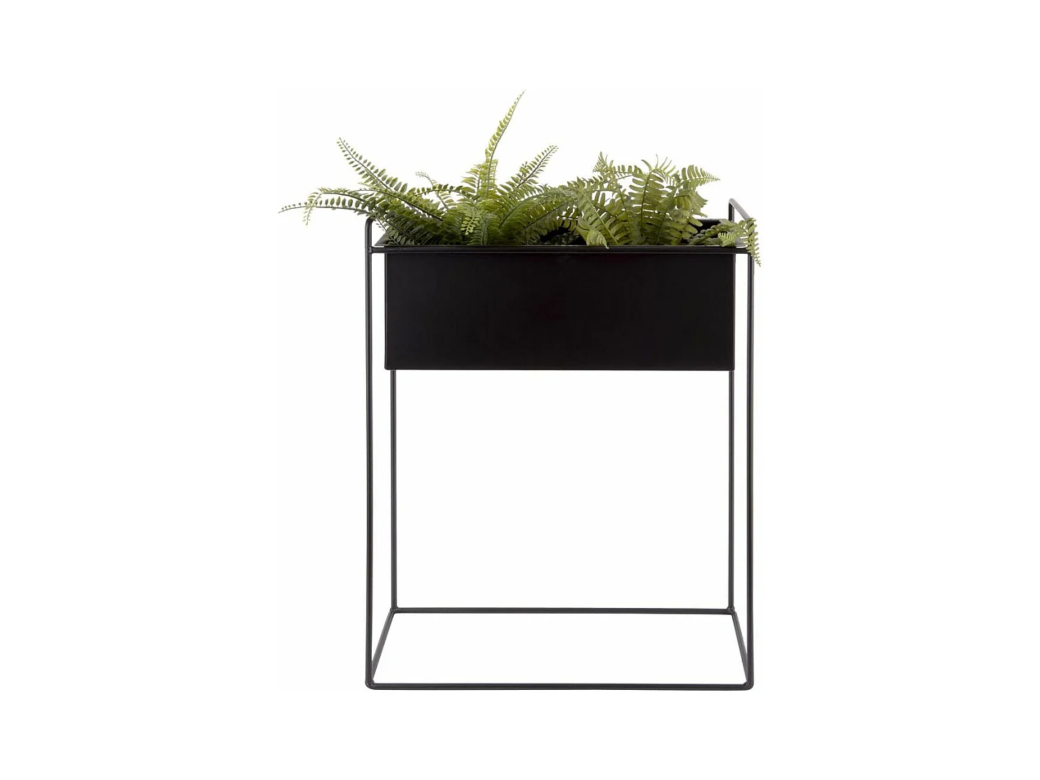 Set de 2 supports à plantes rectangulaires en métal Essence Noir